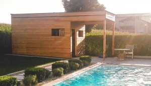 Poolhaus mit Pool Hattinger Holzbau GmbH Zimmerer im Innviertel